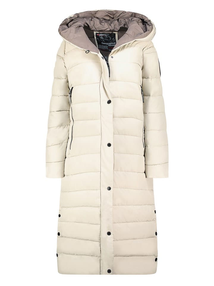 Geographical Norway Płaszcz pikowany w kolorze kremowym rozmiar: XL