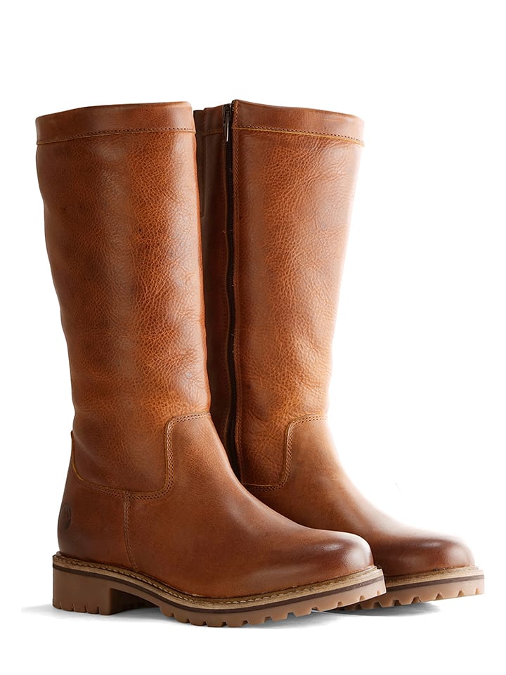 TRAVELIN' Skórzane kozaki zimowe "Varde" w kolorze jasnobrązowym rozmiar: 38