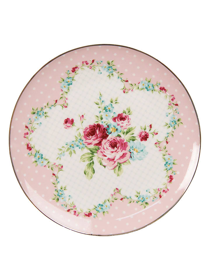 Clayre & Eef Talerzyk deserowy w kolorze jasnoróżowym - Ø 21 cm rozmiar: onesize