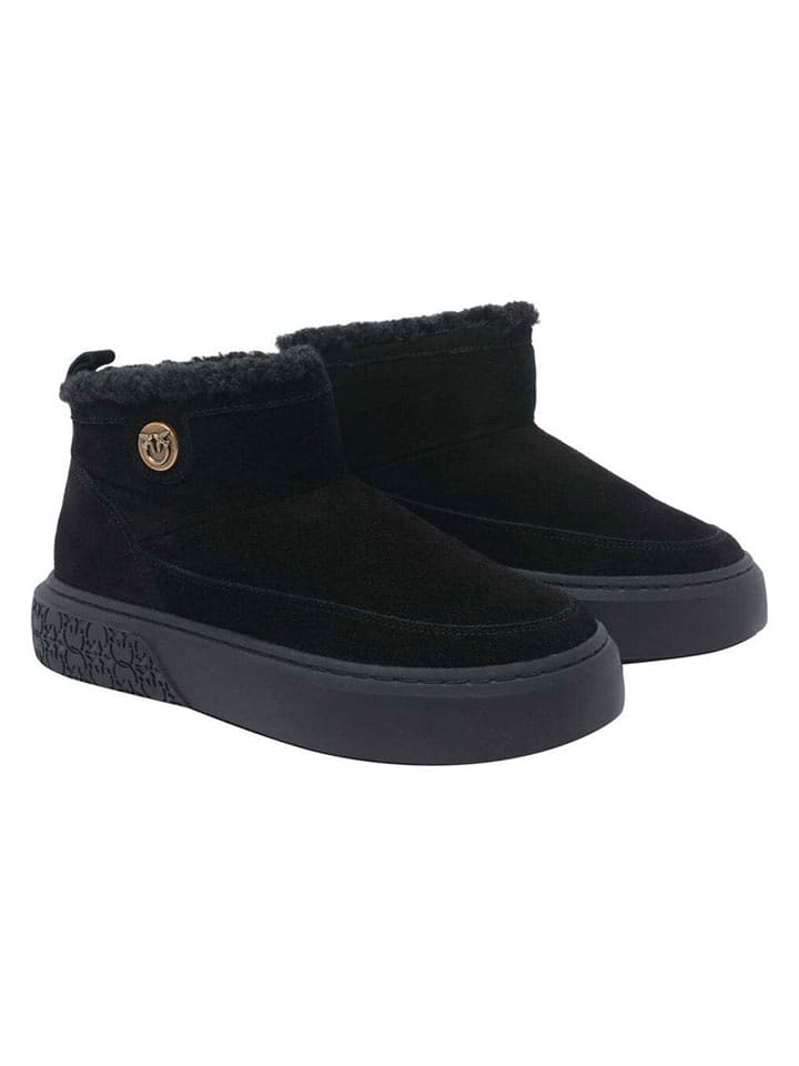 Pinko Skórzane botki zimowe w kolorze czarnym rozmiar: 37