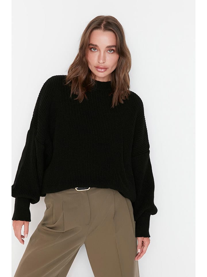 trendyol Sweter w kolorze czarnym rozmiar: M
