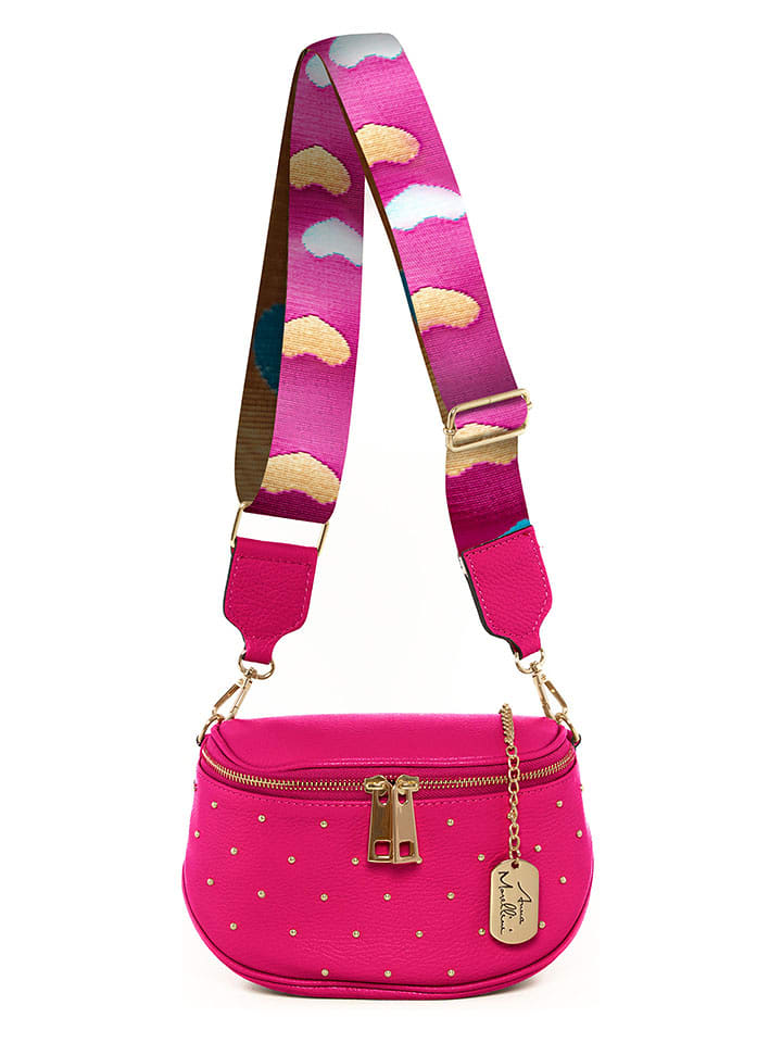 Anna Morellini Skórzana torebka "Domenica" w kolorze różowym - 19 x 8 x 15 cm rozmiar: onesize