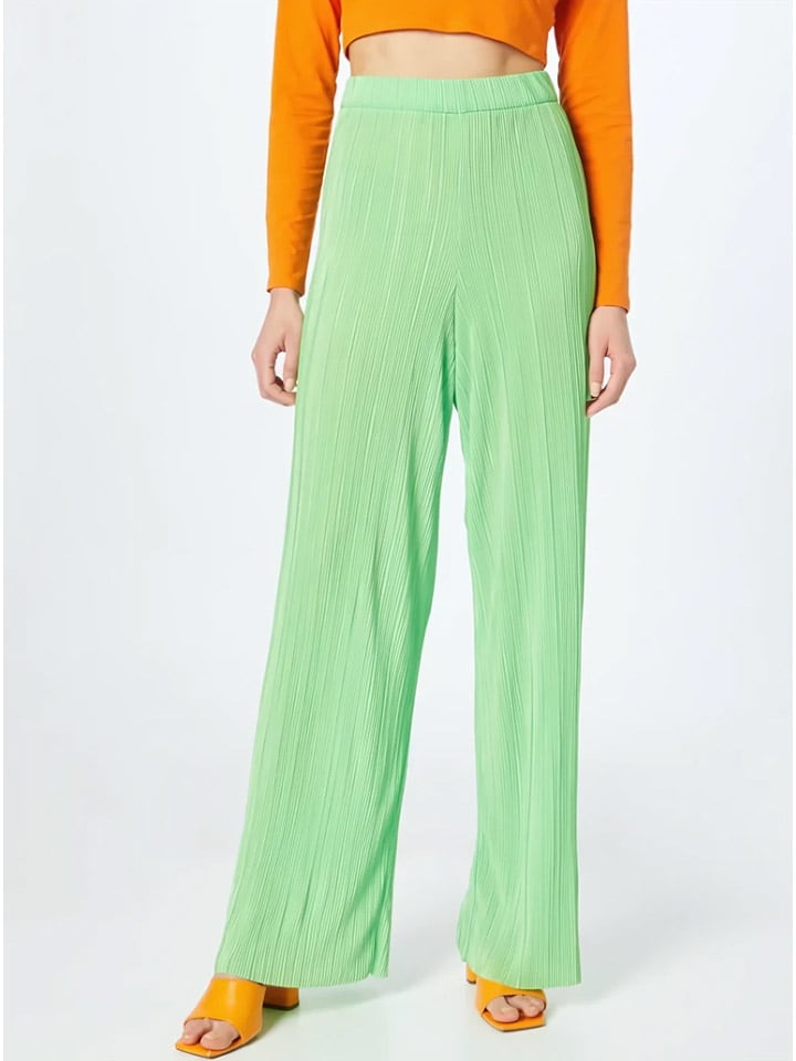 Monki Spodnie w kolorze zielonym rozmiar: L