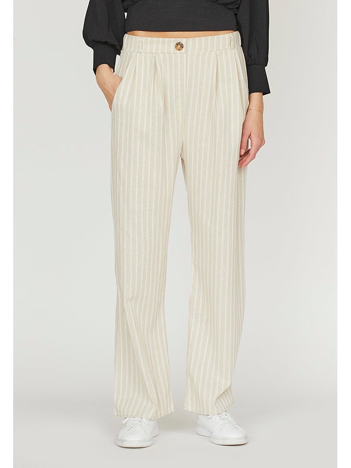 SisterS point Spodnie w kolorze beżowym rozmiar: S