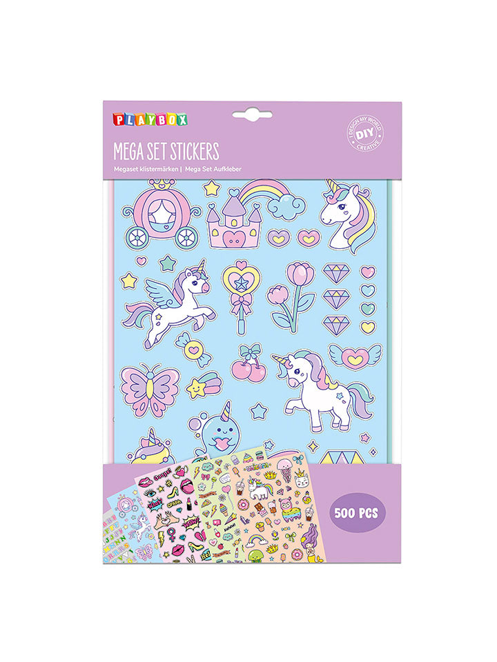 Playbox Zestaw naklejek (500 szt.) "Unicorn" rozmiar: onesize