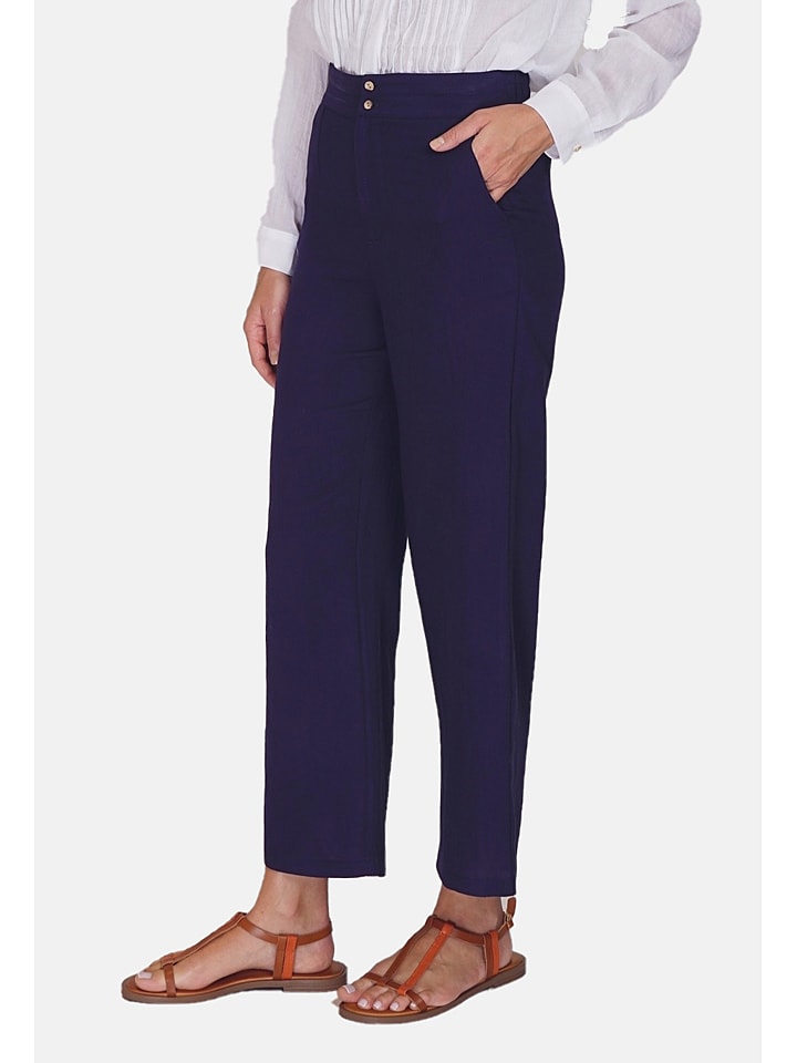 Le Jardin du Lin Spodnie w kolorze granatowym rozmiar: 36