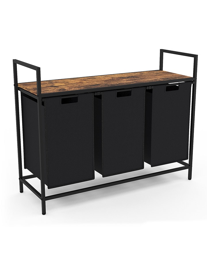 IDOMYA Essentials Kosz "Elize" w kolorze czarno-brązowym na pranie - 93 x 72 x 33 cm rozmiar: onesize