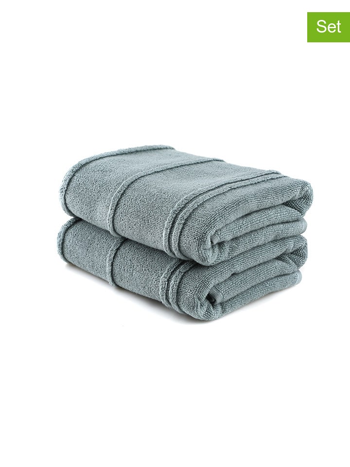 Colourful Cotton Ręczniki (2 szt.) "Arden" w kolorze miętowym do rąk rozmiar: 50x90 cm