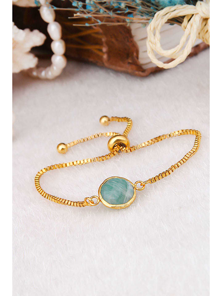 Pierres delicates Pozłacana bransoletka z amazonitem rozmiar: onesize