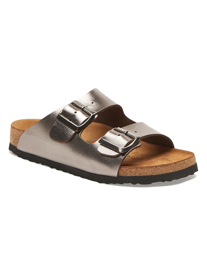 Comfortfusse Skórzane klapki w kolorze szarobrązowym rozmiar: 39