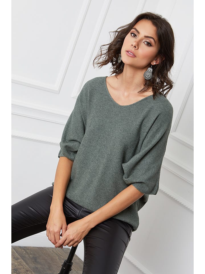 So Cachemire Sweter "Dalor" w kolorze khaki rozmiar: onesize