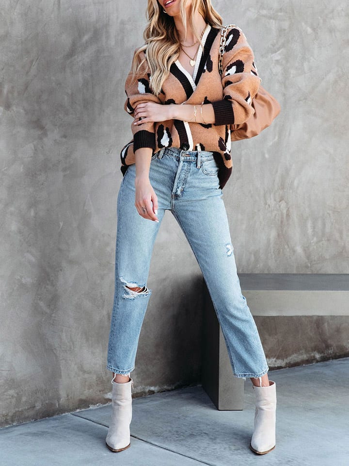 Milan Kiss Kardigan w kolorze jasnobrązowo-czarno-kremowym rozmiar: M