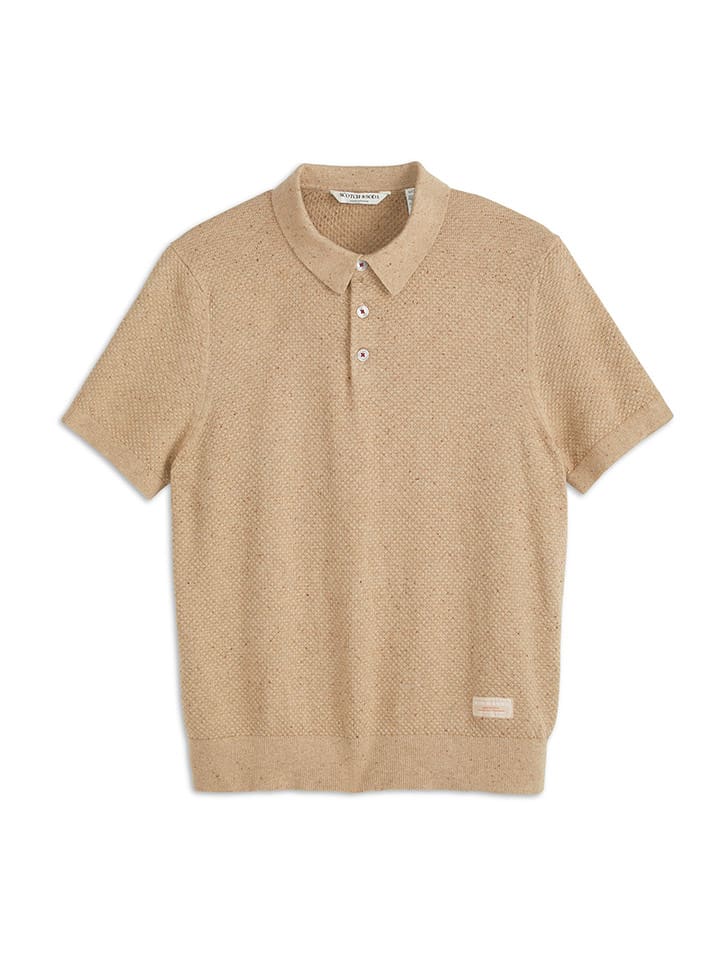 Scotch & Soda Koszulka polo w kolorze beżowym rozmiar: S