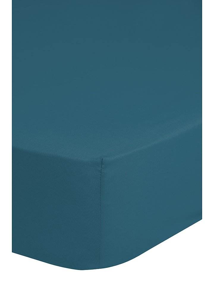 Good Morning Satynowe prześcieradło w kolorze morskim na gumce rozmiar: 160x200 cm