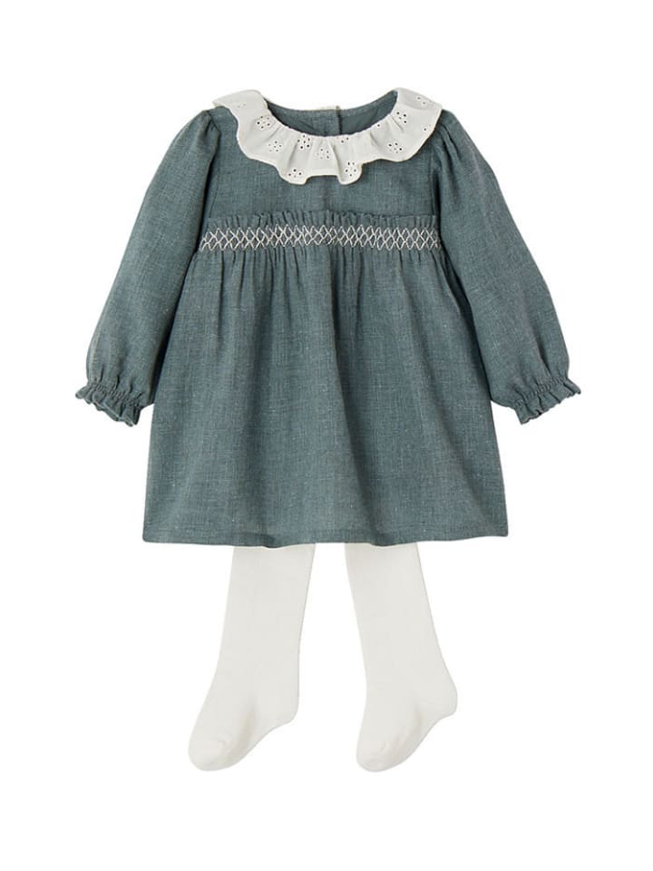 vertbaudet 2-częściowy zestaw w kolorze zielono-białym rozmiar: 68