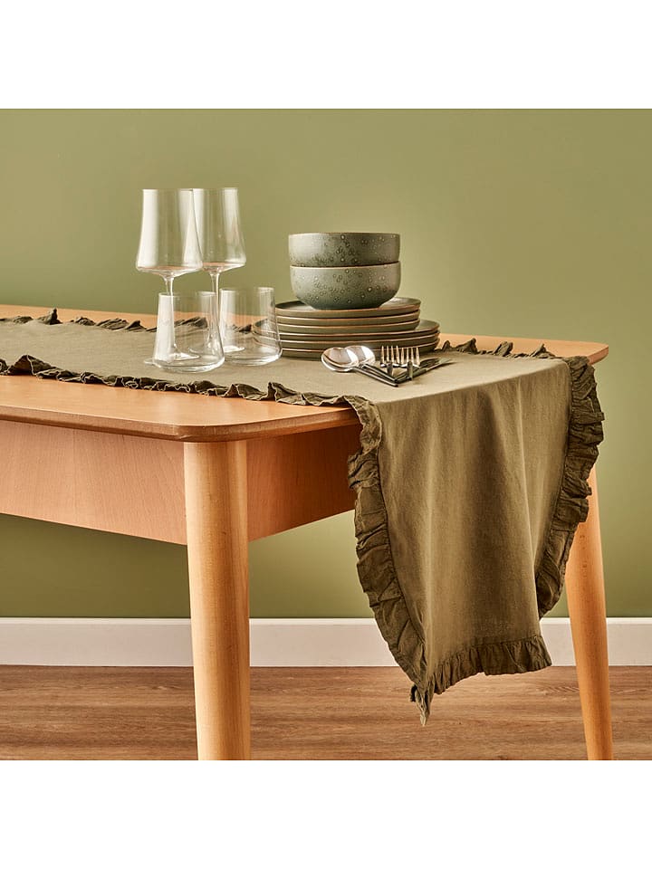 BELLA MAISON Bieżnik "Elegance" w kolorze khaki rozmiar: 50x150 cm