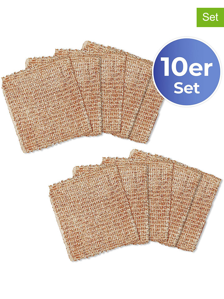 Wenko Gąbki miedziane (10 szt.) w kolorze jasnobrązowym - 16 x 13 cm rozmiar: onesize