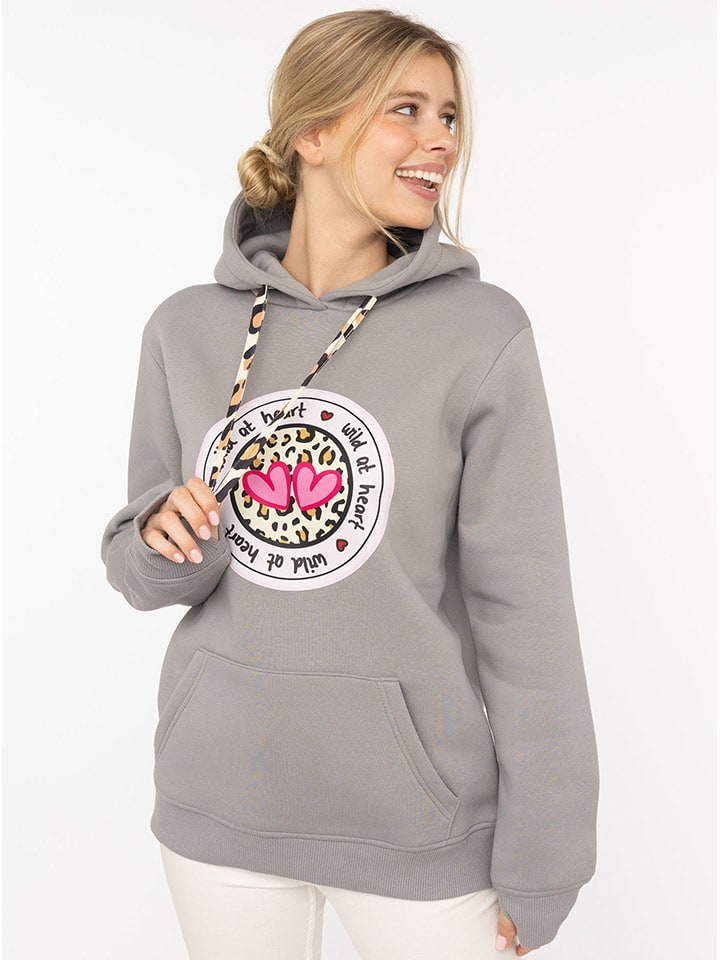 Zwillingsherz Bluza "Kelly" w kolorze szarym rozmiar: L/XL