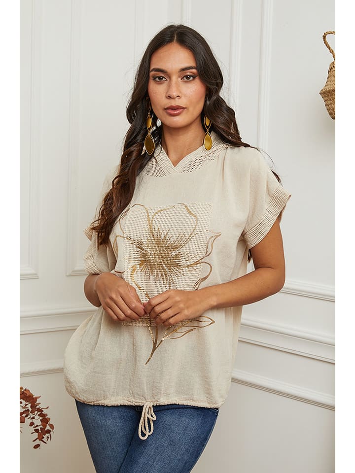 La Compagnie Du Lin Koszulka w kolorze beżowym rozmiar: M