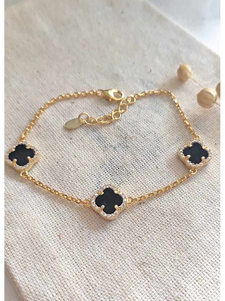 Miu Silver Pozłacana bransoletka z cyrkoniami i masą perłową rozmiar: onesize