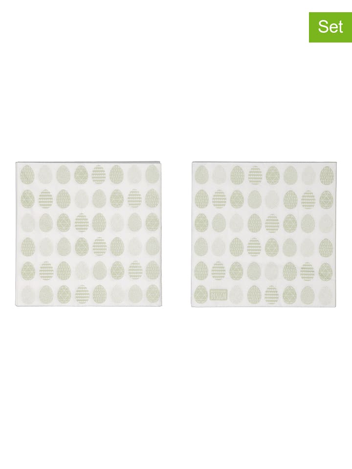 ppd Serwetki (40 szt.) "Pure Easter Eggs" w kolorze niebiesko-białym - 2 x 20 szt. rozmiar: onesize