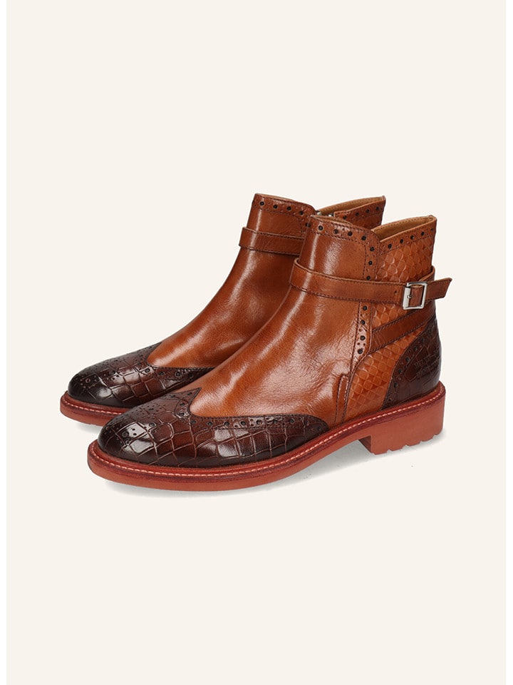 MELVIN & HAMILTON Skórzane botki "Selina 25" w kolorze jasnobrązowo-brązowym rozmiar: 40