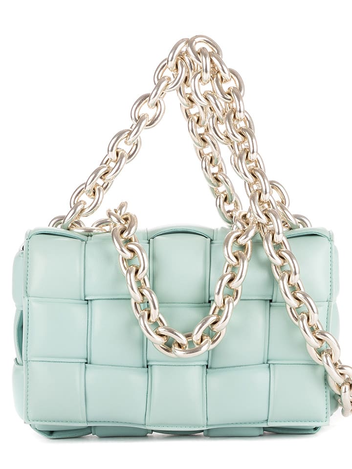 Bottega Veneta Skórzana torebka w kolorze błękitnym - 25 x 17 x 9 cm rozmiar: onesize