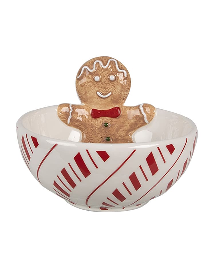 Clayre & Eef Miska w kolorze biało-czerwonym na musli - Ø 12 cm rozmiar: onesize