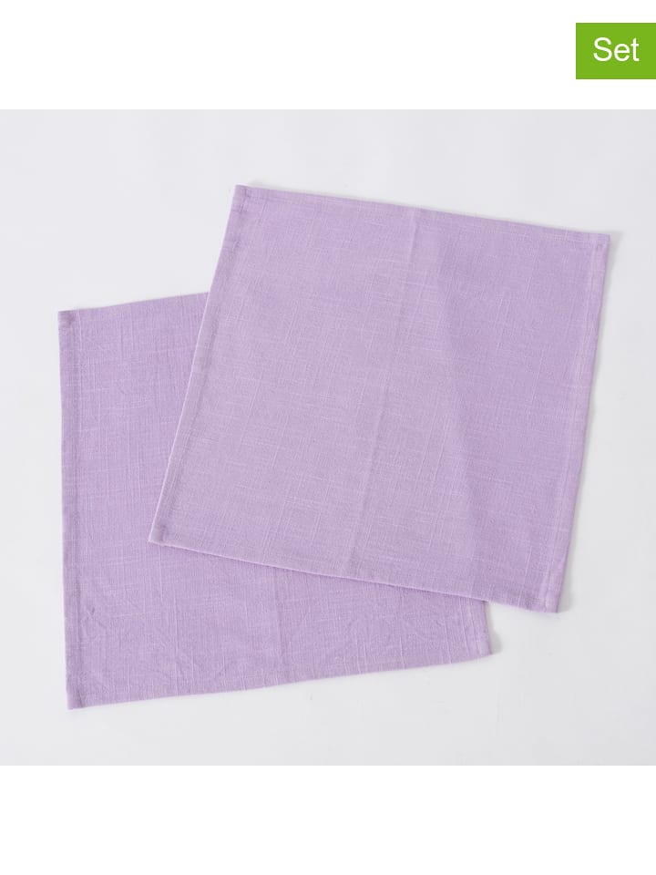 Boltze Serwetki (2 szt.) "Lenea" w kolorze fioletowym - 40 x 40 cm rozmiar: onesize