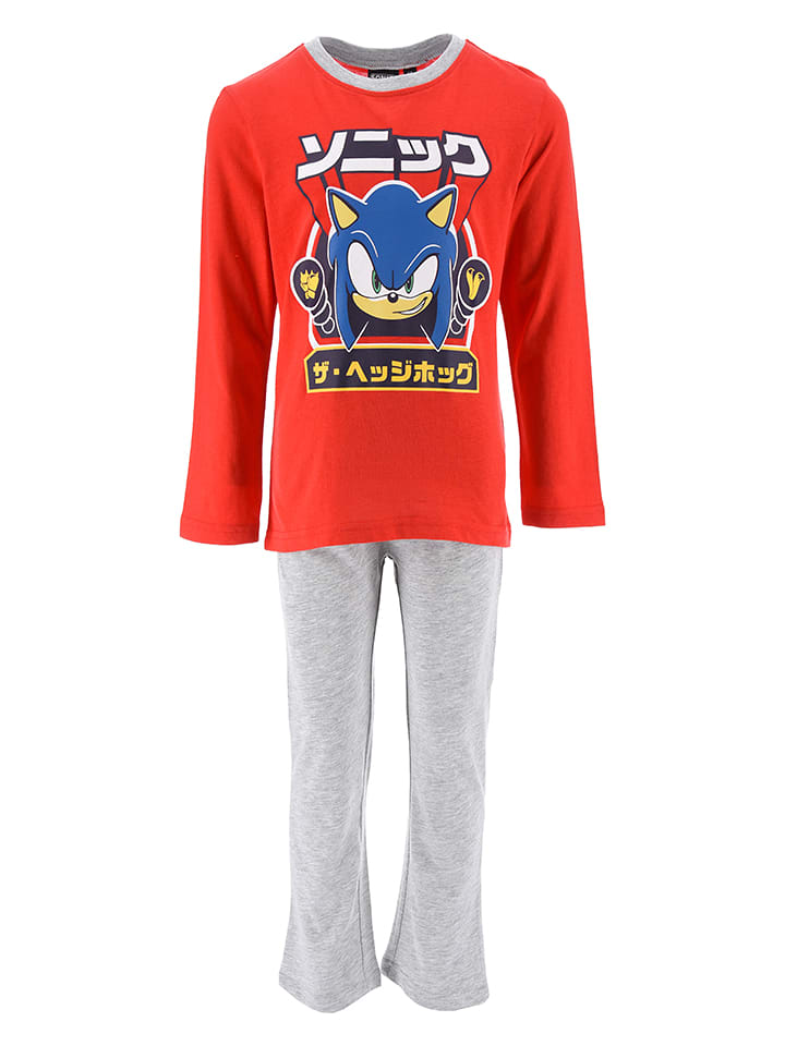 Sonic Piżama "Sonic" w kolorze czerwono-jasnoszarym rozmiar: 104