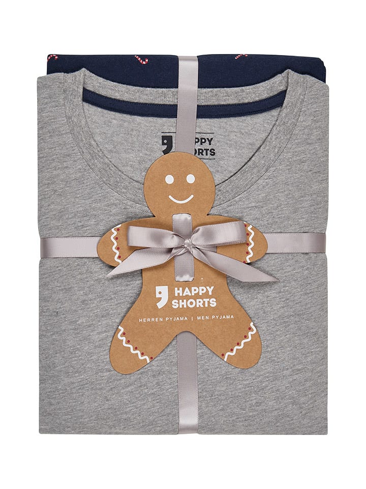 Happy Shorts Piżama w kolorze szaro-granatowym rozmiar: XXL