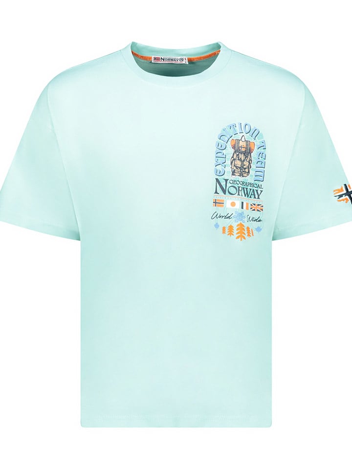 Geographical Norway Koszulka "Jakado" w kolorze turkusowym rozmiar: S