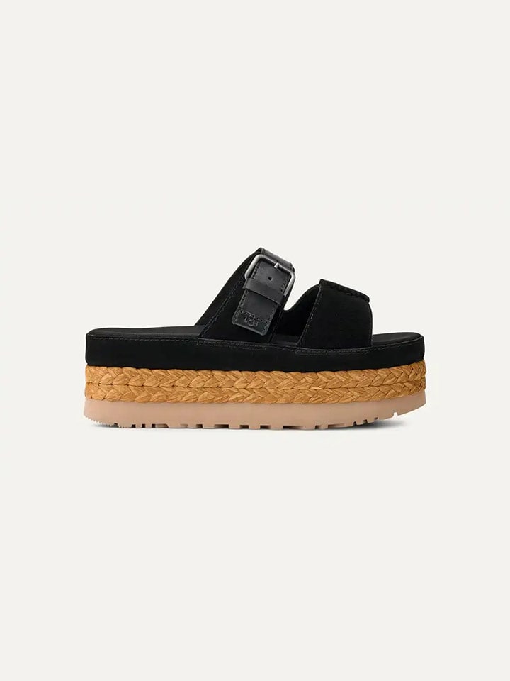 UGG Skórzane klapki "Aubrey" w kolorze czarnym rozmiar: 39