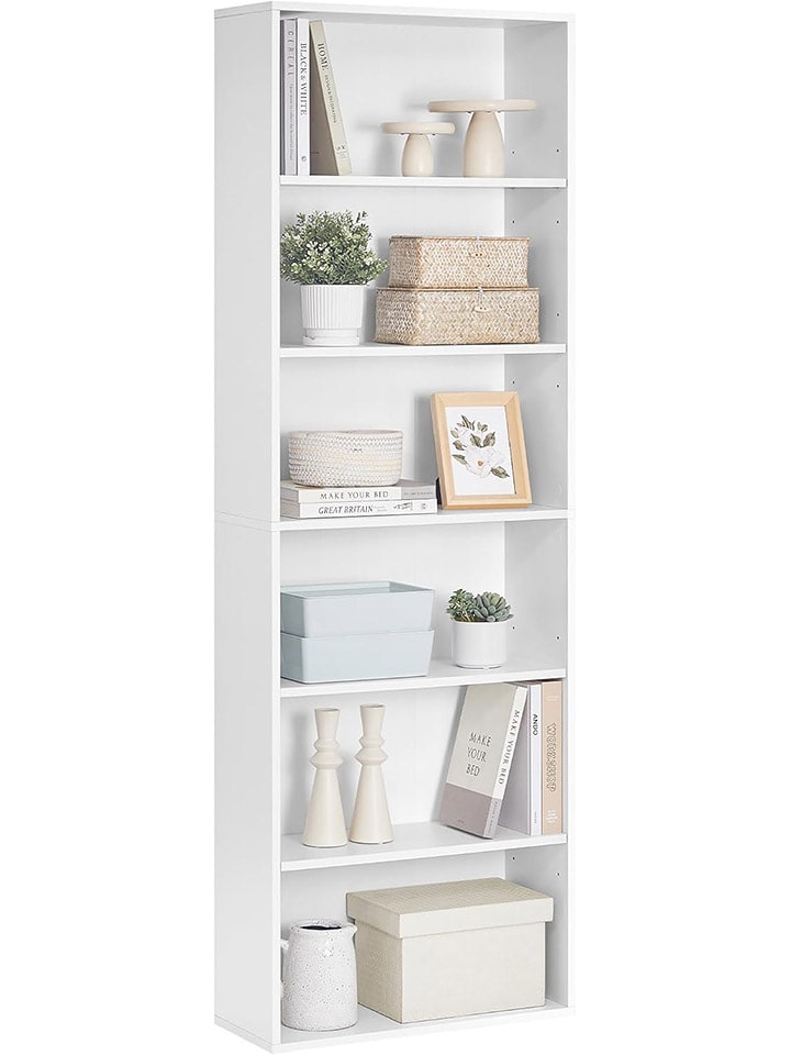 Songmics Regał w kolorze białym na książki - 60 x 178,5 x 24 cm rozmiar: onesize