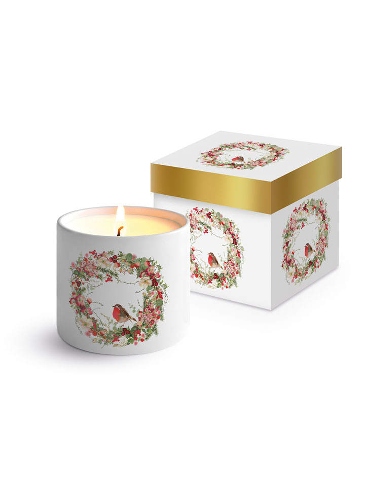 ppd Świeca "Beautiful Christmas" w kolorze białym ze wzorem - wys. 8,5 x Ø 7 cm rozmiar: onesize