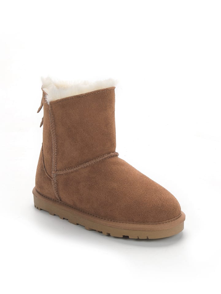 Gooce Skórzane kozaki zimowe "Gotzone" w kolorze jasnobrązowym rozmiar: 34