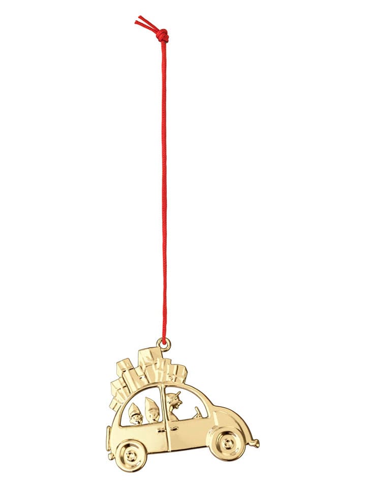 Rosendahl Zawieszka dekoracyjna "Julebil" w kolorze złotym - wys. 6,5 cm rozmiar: onesize