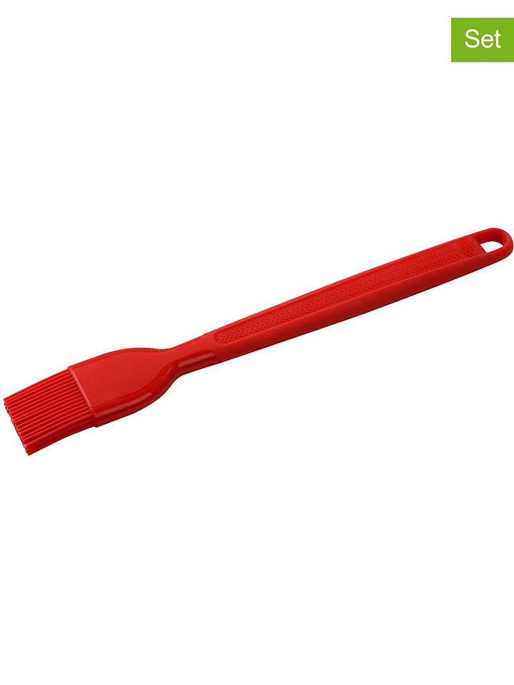 Dr. Oetker Silikonowe pędzle (2 szt.) "Flexxibel" w kolorze czerwonym - 25 x 3,5 cm rozmiar: onesize