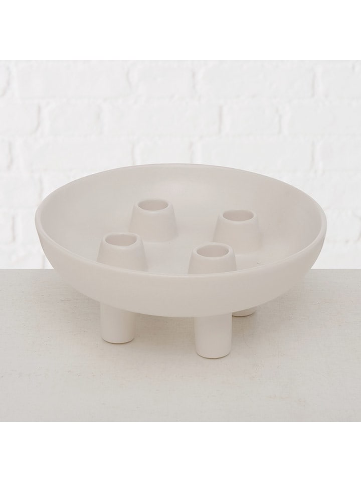 Boltze Świecznik "Hayden " w kolorze białym - Ø 21 cm rozmiar: onesize