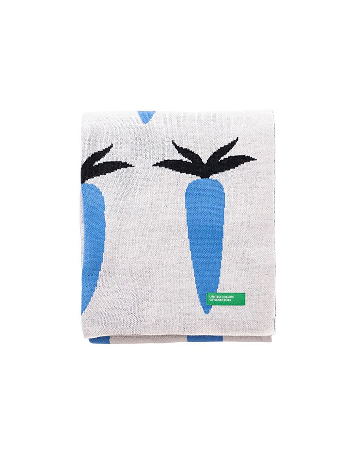 Benetton Koc w kolorze jasnoszaro-niebieskim rozmiar: 140x190 cm