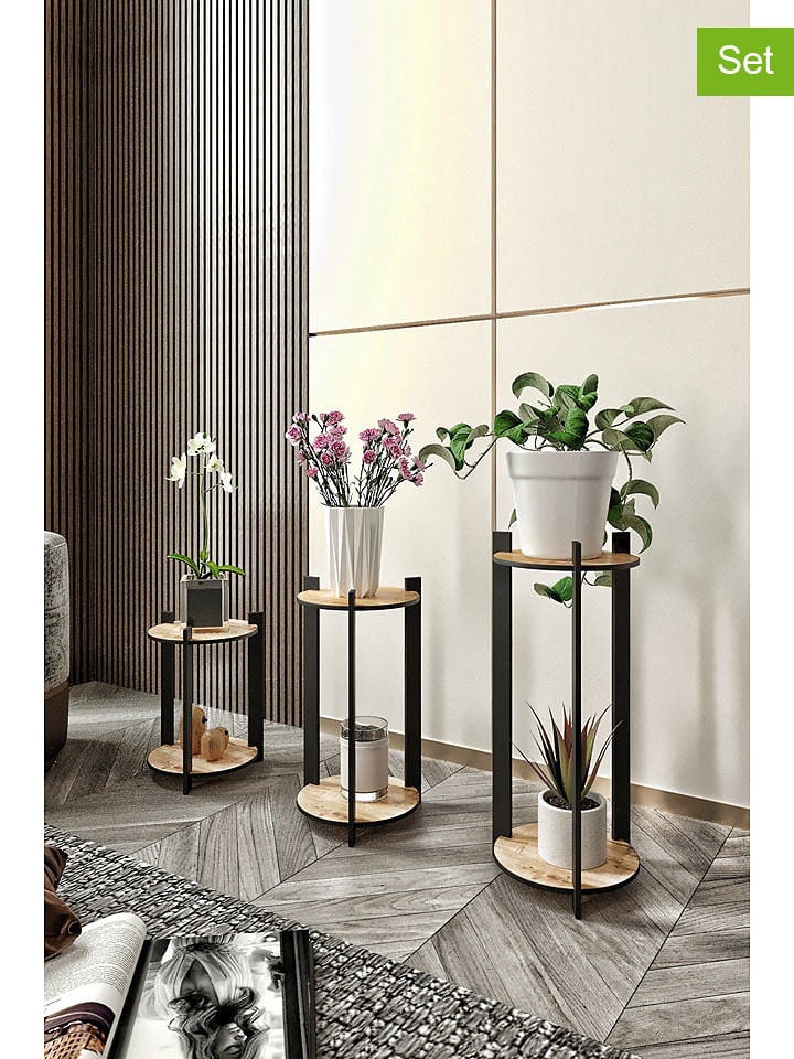 Scandinavia Concept Stojaki (3 szt.) w kolorze czarno-jasnobrązowym na rośliny rozmiar: onesize