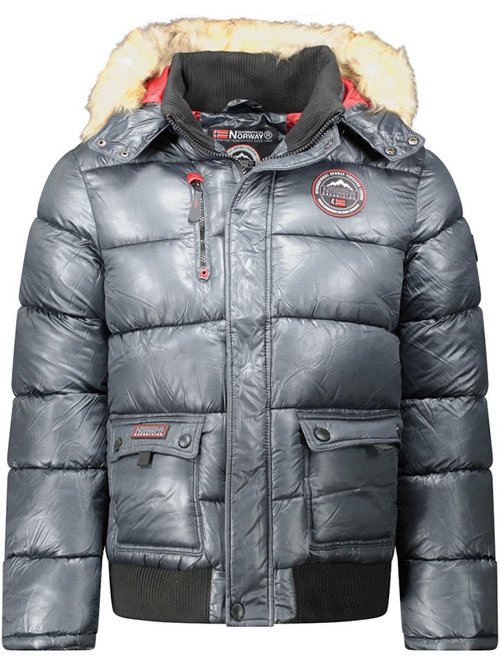 Geographical Norway Kurtka zimowa "Bugs" w kolorze srebrnym rozmiar: L