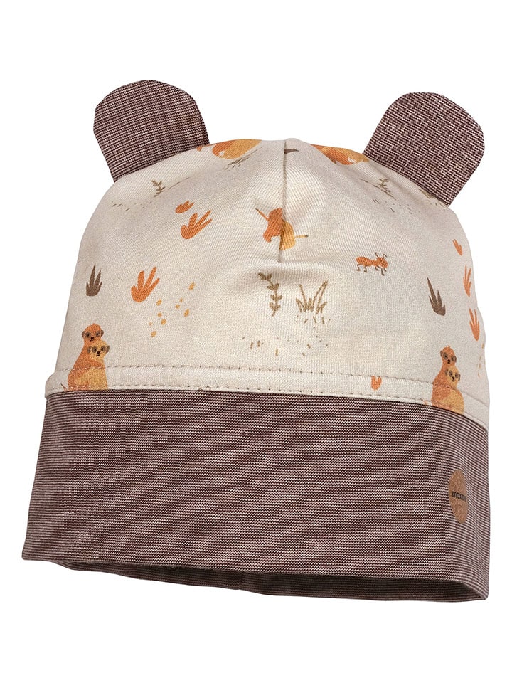 MaxiMo Czapka beanie w kolorze brązowo-kremowym rozmiar: 45 cm