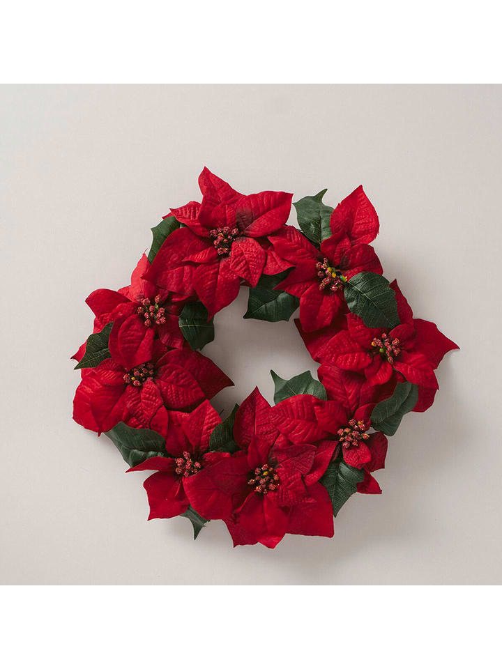 Boltze Wiszący wianek w kolorze czerwonym - Ø 50 cm rozmiar: onesize