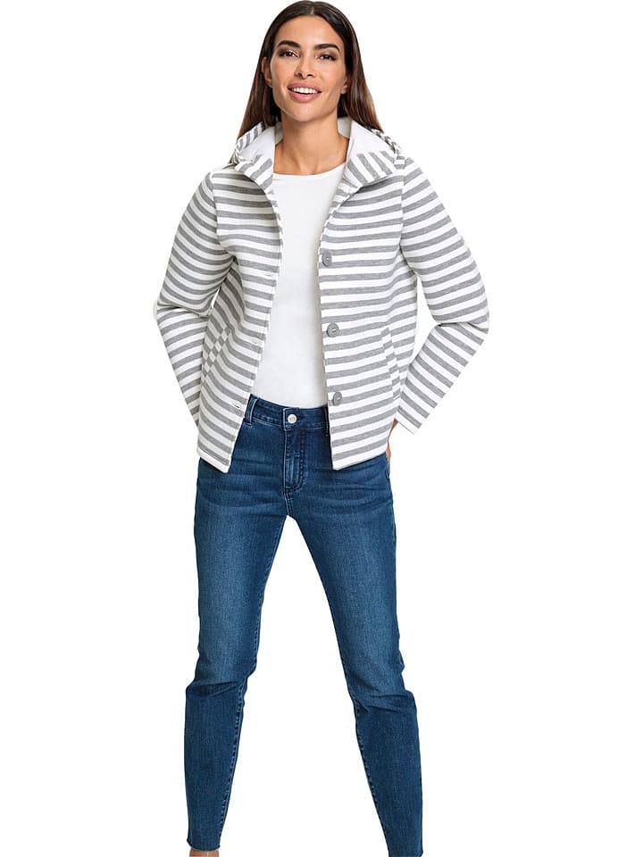 Heine Bluza w kolorze biało-szarym rozmiar: 42