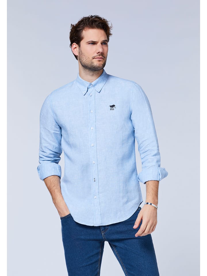 Polo Sylt Lniana koszula - Regular fit - w kolorze błękitnym rozmiar: S