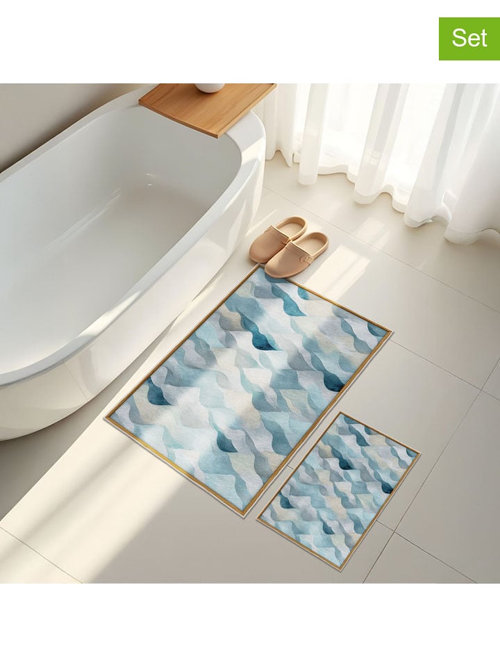 Mijolnir Dywaniki łazienkowe (2 szt.) w kolorze niebiesko-szarym rozmiar: onesize