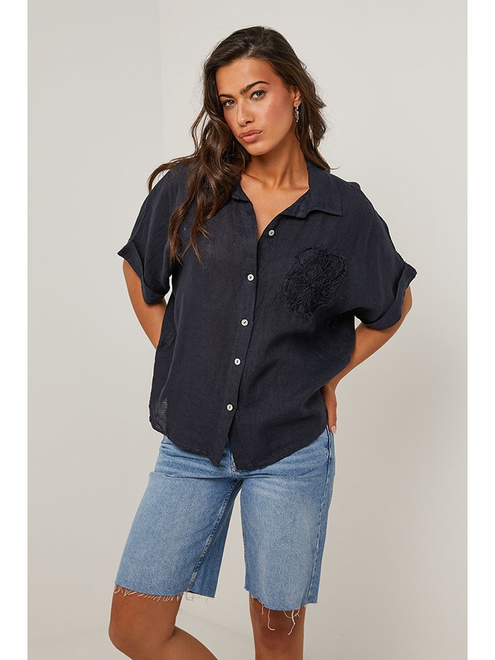 Le Monde du Lin Lniana bluzka w kolorze czarnym rozmiar: 34/36