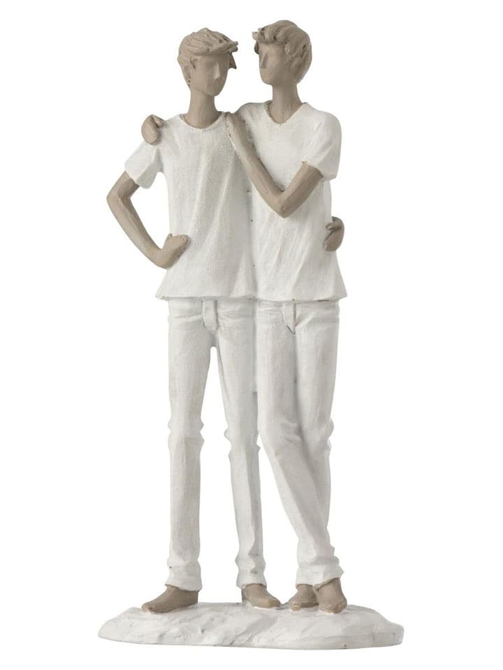 J Line Figurka dekoracyjna w kolorze biało-szarobrązowym - 13,5 x 26 cm rozmiar: onesize