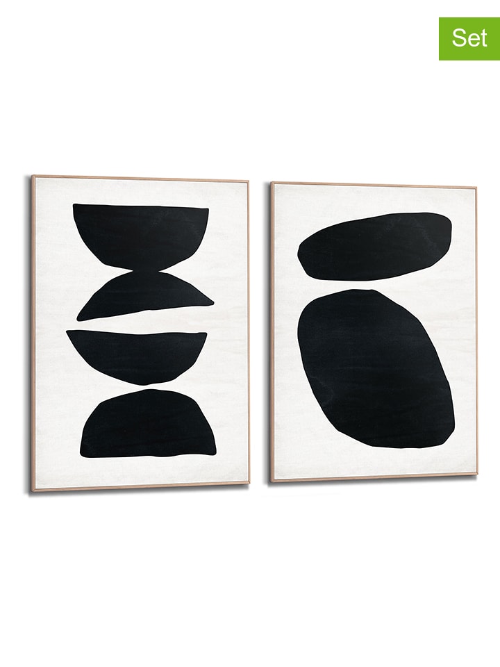 Orangewallz Druki artystyczne (2 szt.) "Half Rounds" w ramce rozmiar: 50x70 cm